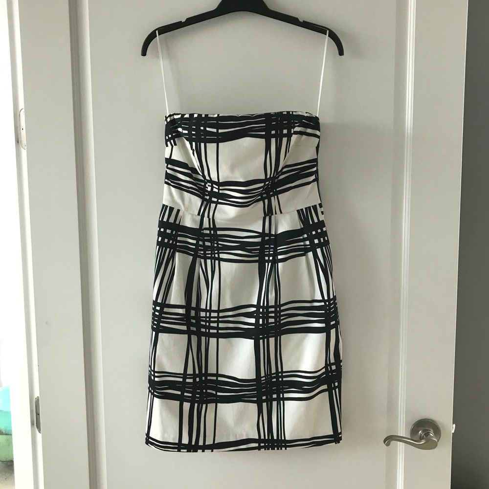 Strapless black & white dress